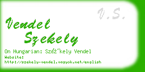 vendel szekely business card